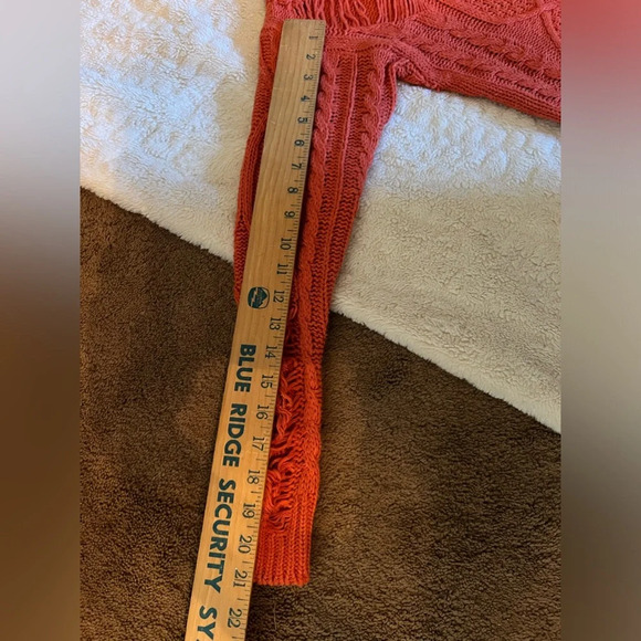 Blue B Woman’s Orange Mid Weight Distressed Knit Acrylic Fall Sweater Size M/L - Picture 9 of 9